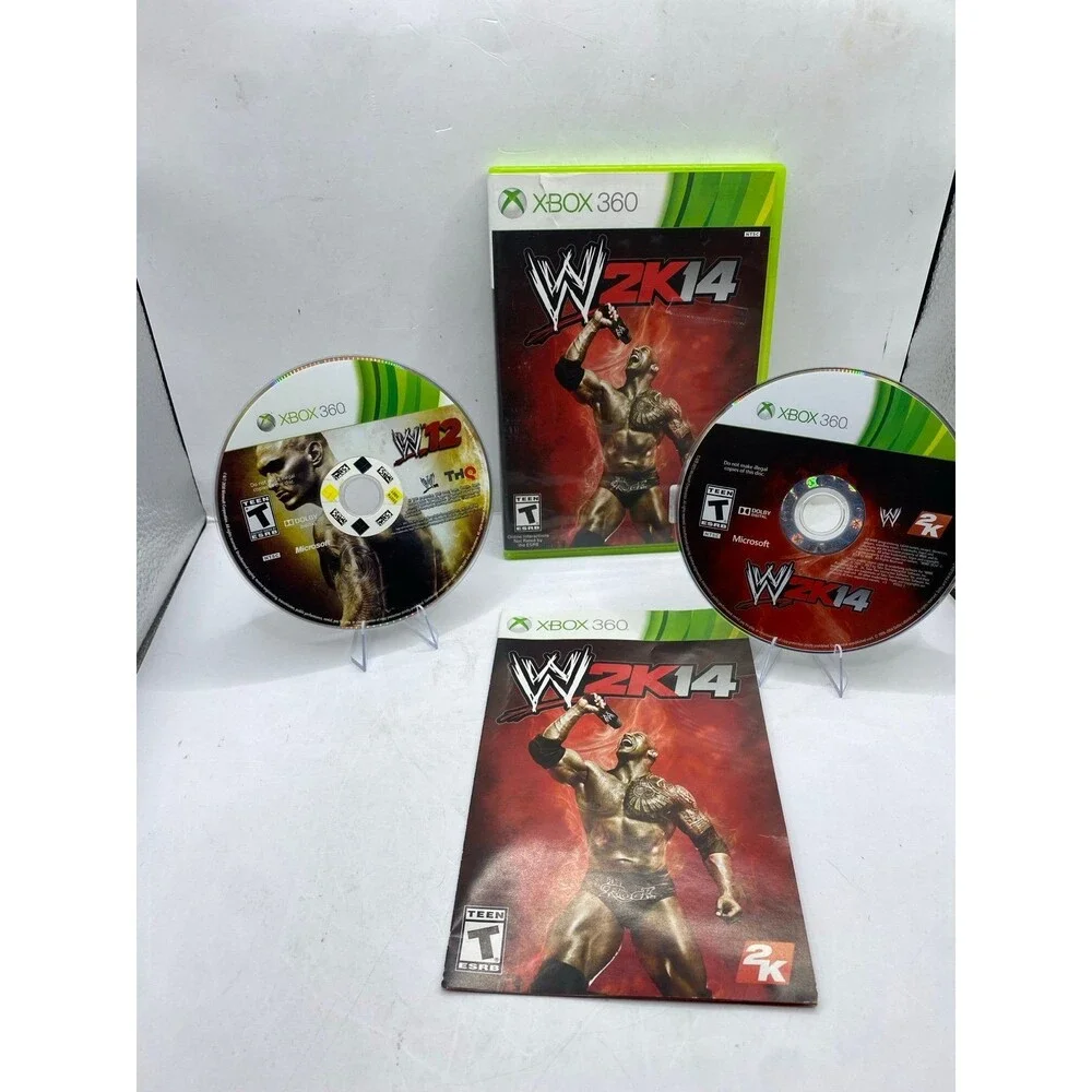 WWE 2K14 & 2k12 Xbox 360 Microsoft 2013 Wrestling   (2 game bundle) orton rock